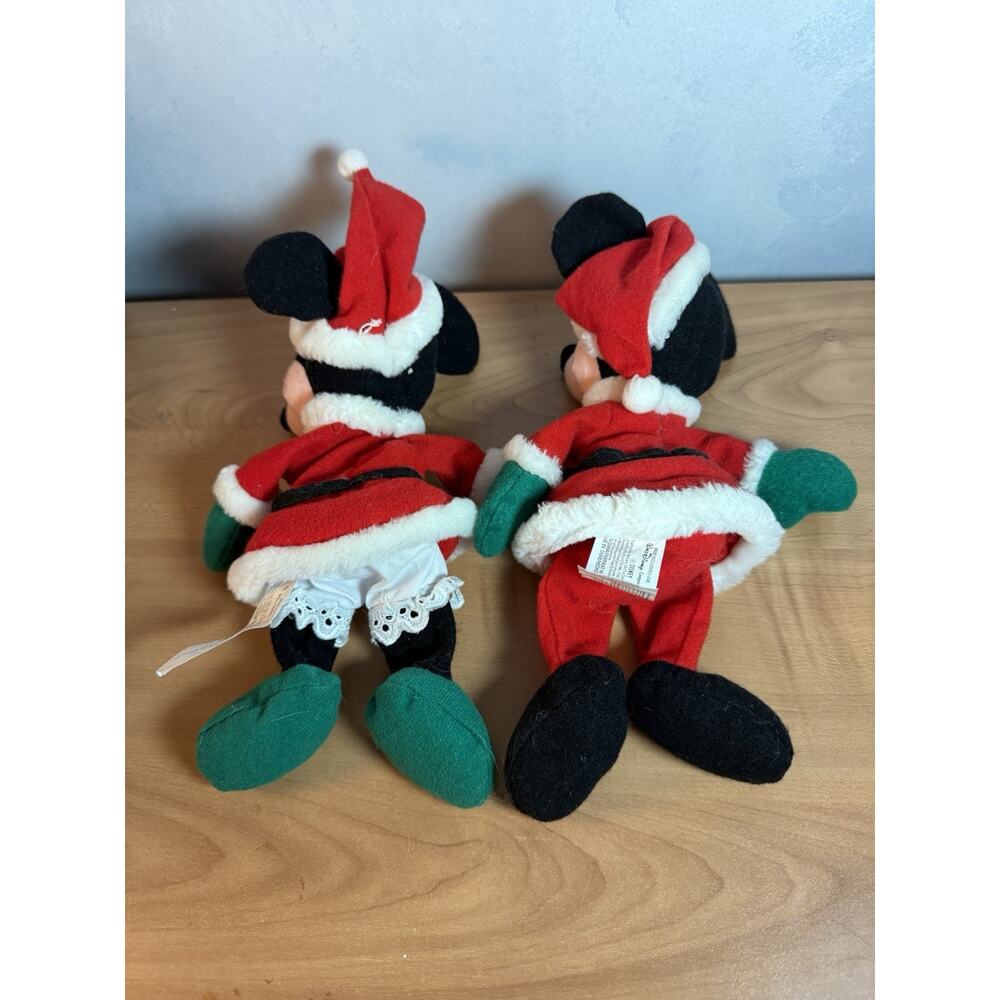 Mickey & Minnie Mouse Santa Disney Store Mini Bean Bag Plushes 9” - Picture 4 of 6